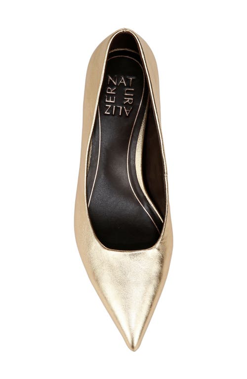 Shop Naturalizer Natalia Pointed Toe Kitten Heel Pump In Dark Gold Leather