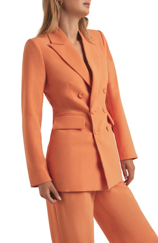 Shop Favorite Daughter The Phoebe Double Breasted Jacket In Creamsicle