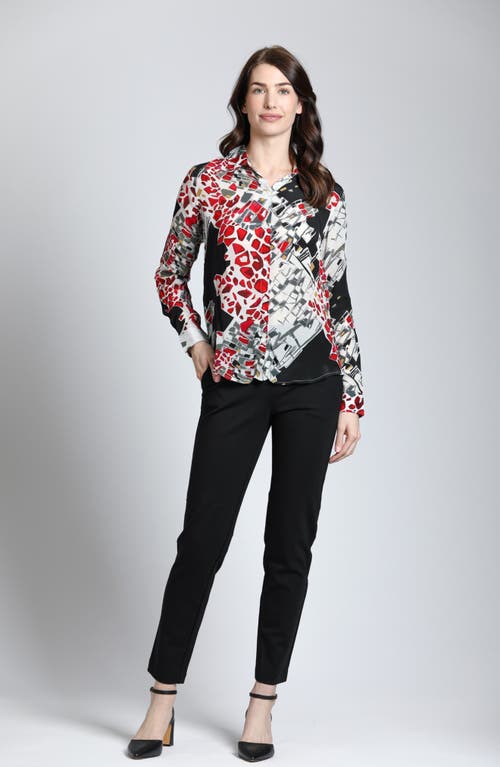 Apny Pull On Ponte Trousers In Black In Black
