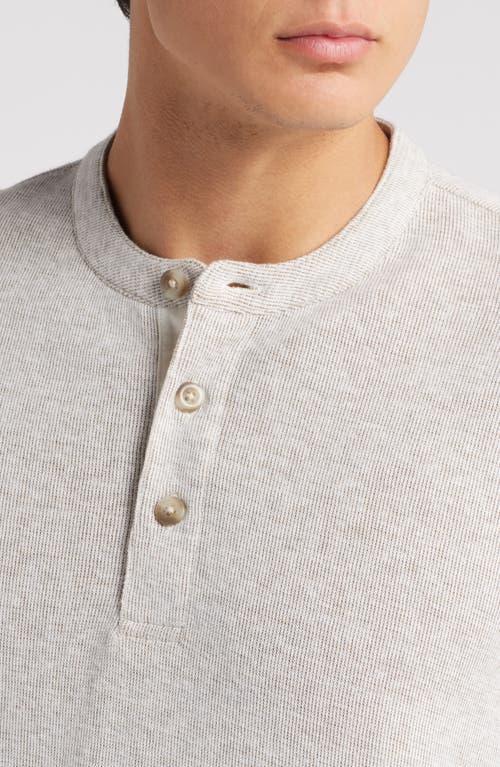 Shop Treasure & Bond Double Knit Henley In Ivory Egret Heather