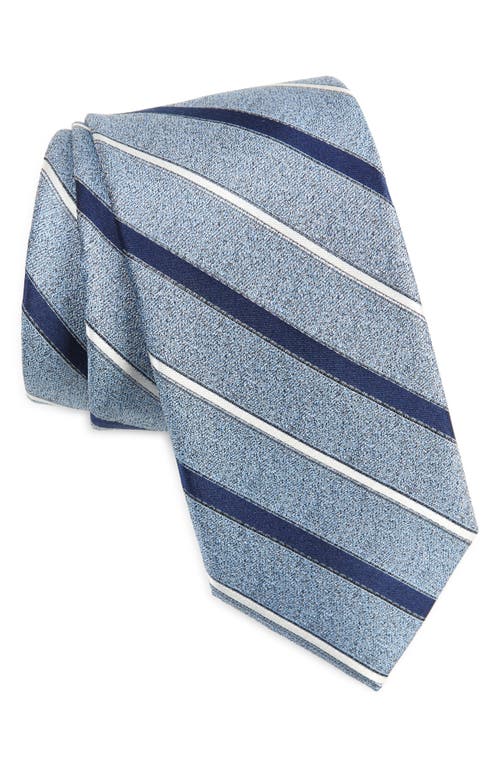 Toderi Stripe Silk Tie in Blue