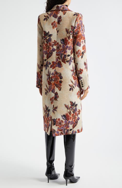 Shop Smythe Floral Embroidery Coat In Autumn Floral