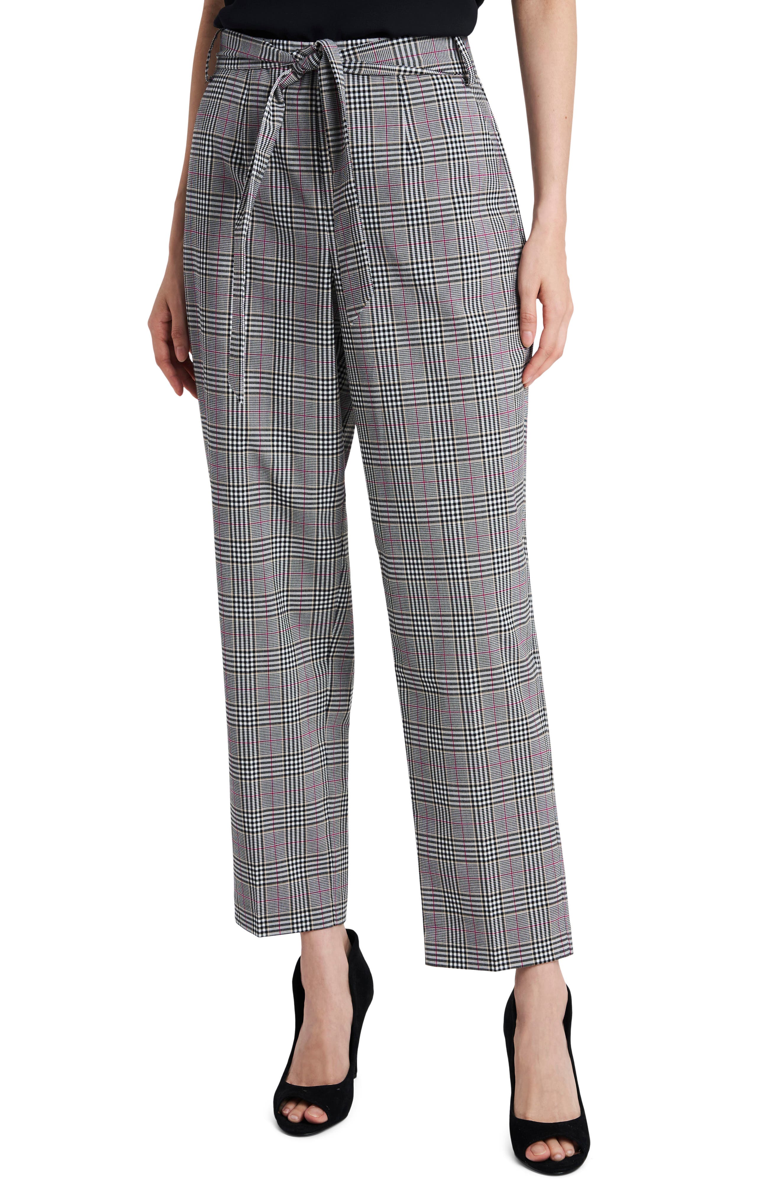 plaid tie pants
