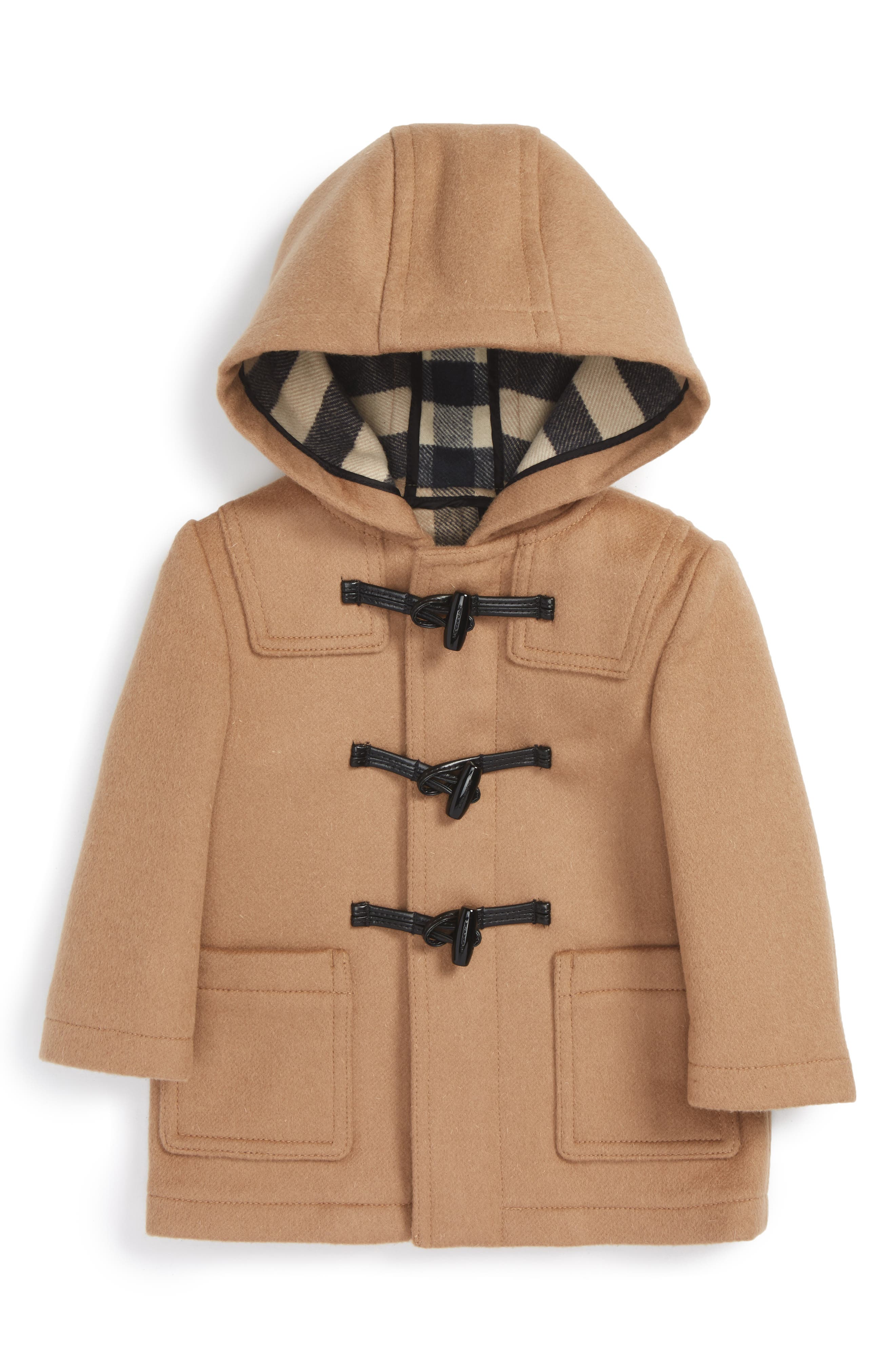 Burberry Brogan Hooded Wool Toggle Coat (Baby Boys) Nordstrom