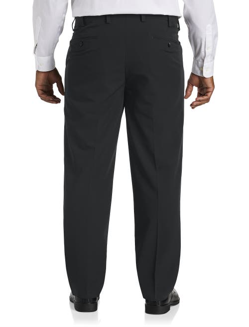 Shop Oak Hill By Dxl Easy Stretch Pleated Dress Pants In Black