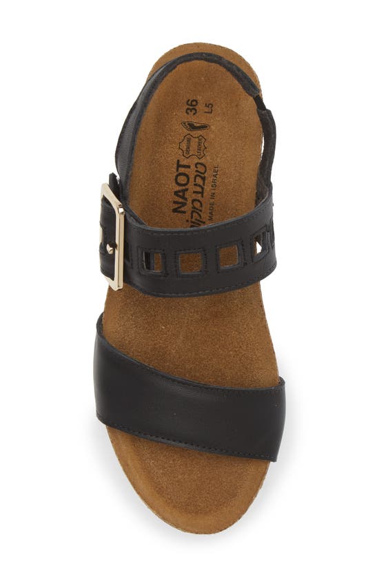 Shop Naot Dynasty Wedge Sandal In Jet Black Leather