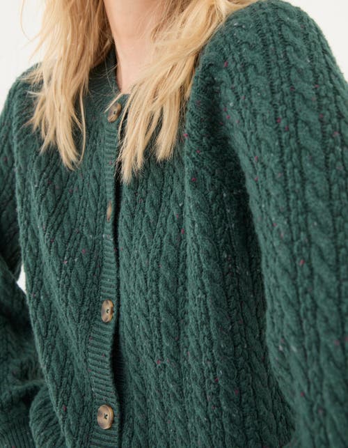 Shop Fatface Chloe Cable Cardigan In Green