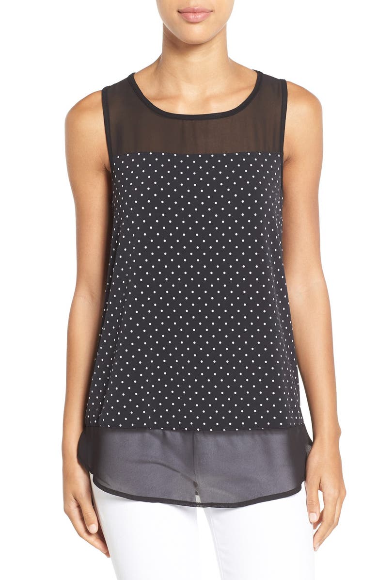Vince Camuto Sleeveless Mixed Media Top | Nordstrom