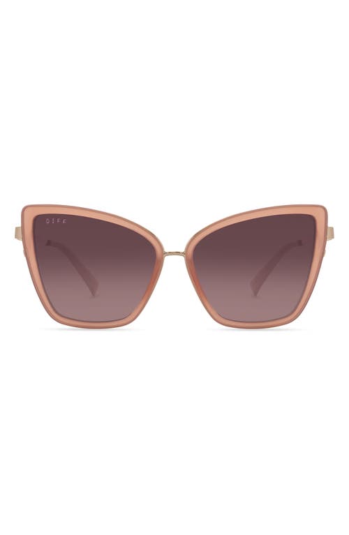 DIFF Valerie 59mm Gradient Cat Eye Sunglasses in Rose Gold /Oyster Pink