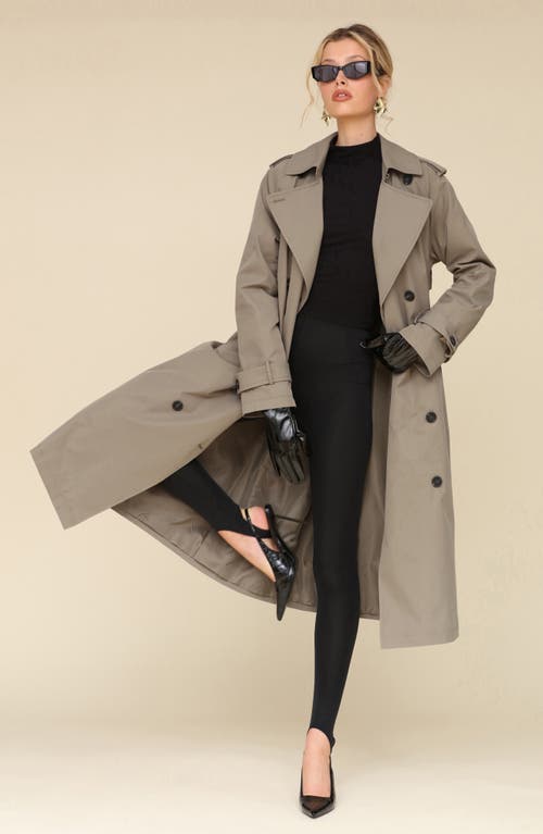 Shop Avec Les Filles City Relaxed Water Resistant Belted Trench Coat In Green Grey