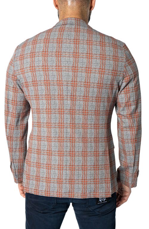 Shop Maceoo Descartes Unconstructed Plaid Spanish Orange Blazer