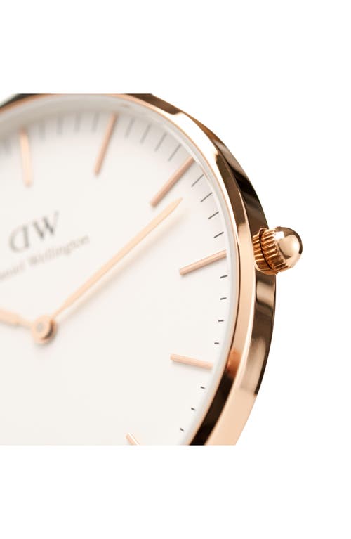 Shop Daniel Wellington Classic St. Mawes Leather Strap Watch, 40mm In Rose Gold/eggshell