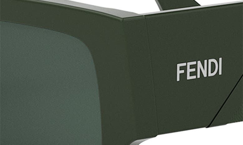 Shop Fendi The  Diagonal 51mm Rectangular Sunglasses In Shiny Dark Green / Green