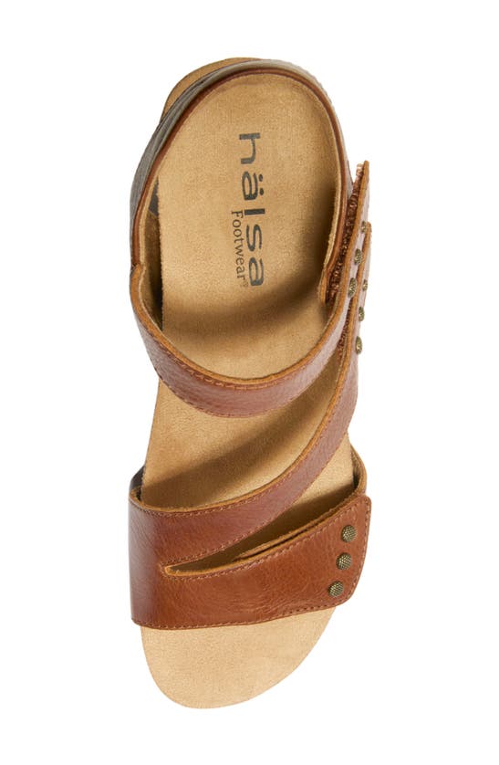 Shop Halsa Footwear Gisella Wedge Sandal In Cognac