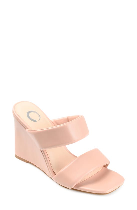 Journee Collection Kailee Square-toe Wedged Pump In Blush