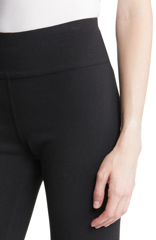 Hue Reversible Ponte Knit Crop Leggings In Black/gray
