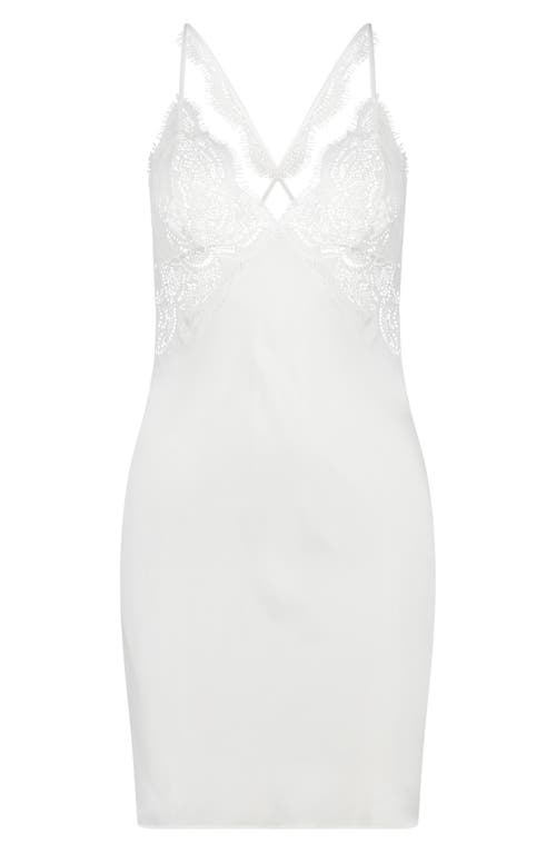 Shop Hunkemoller Hunkemöller Lace Trim Satin Chemise In White