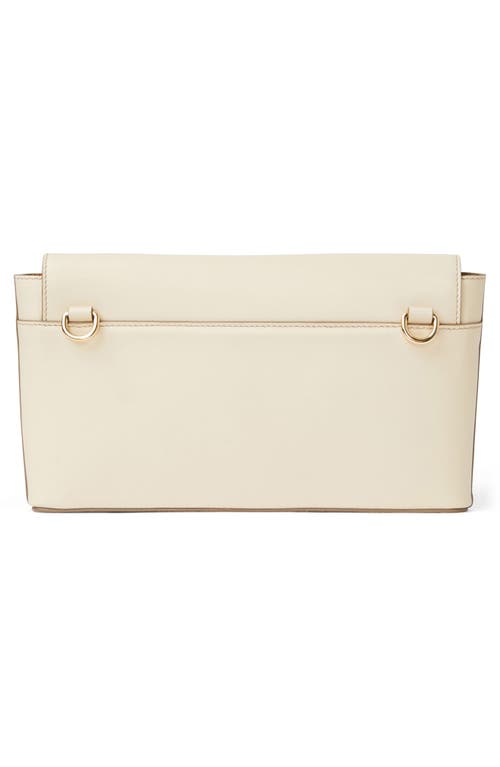 Bruno Magli Stella Leather Clutch Crossbody In Cream