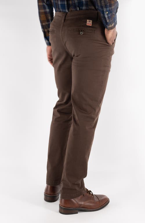 Shop Devil-dog Dungarees Flat Front Stretch Cotton Chinos In Dark Roast