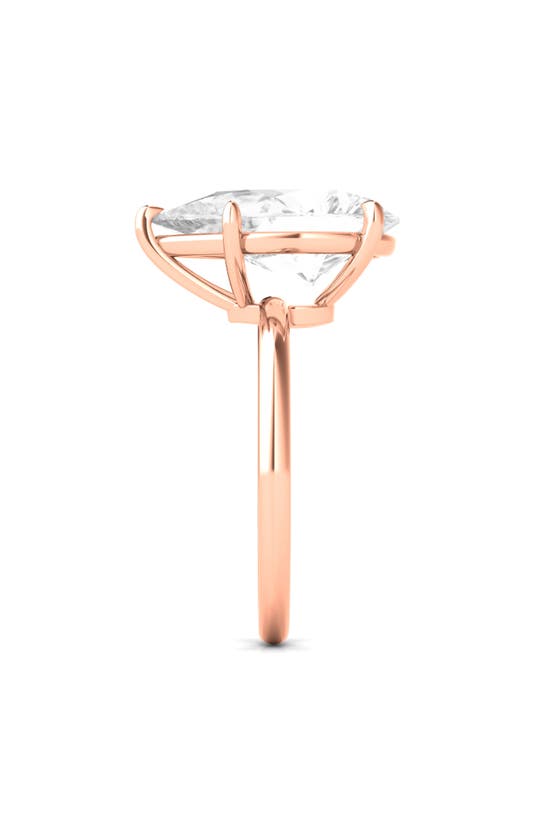 Hautecarat Pear Cut Lab Created Diamond Ring In 18k Rose Gold