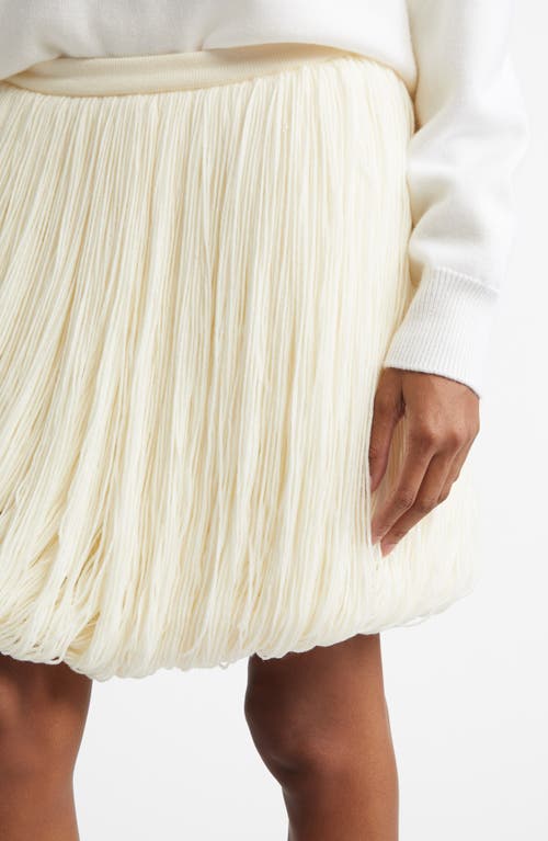 Shop Alaïa Fringes Skirt In Blanc Casse
