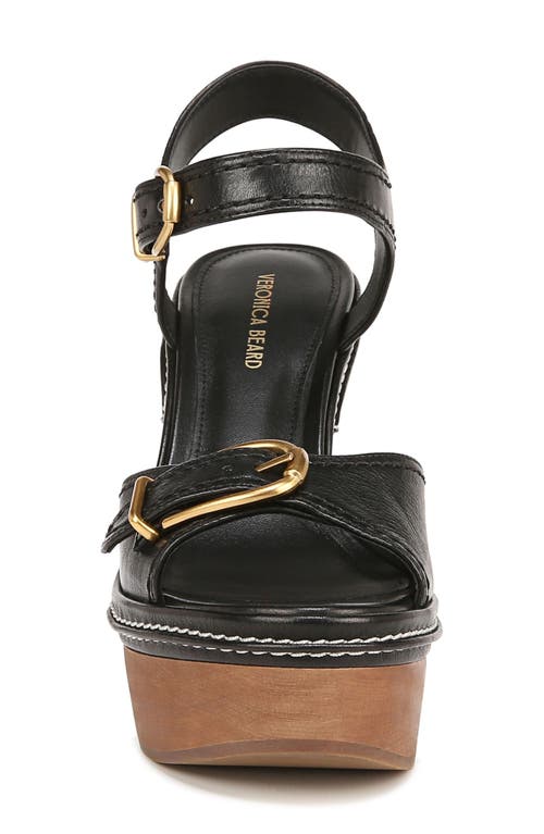 Veronica Beard Geraldine Ankle Strap Platform Wedge Sandal In Black