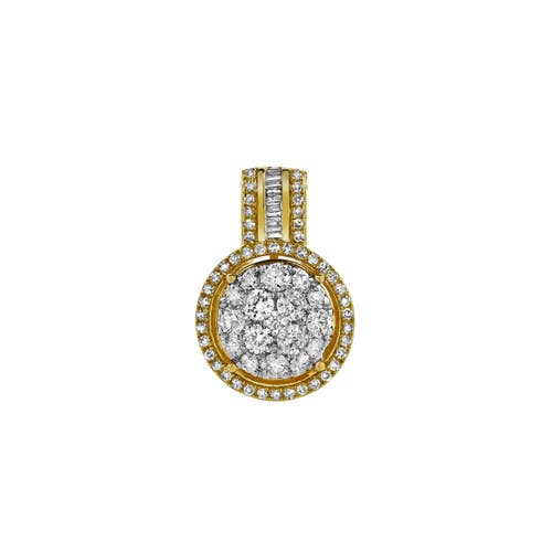 Luvmyjewelry Luna Round Diamond Pendant In 10k Yellow Gold