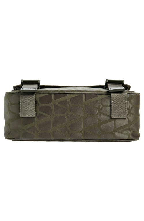 Shop Valentino Garavani Vlogo Toile Iconographe Messenger Bag In Army Green