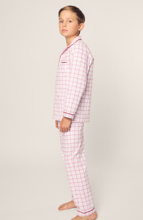 PETITE PLUME PETITE PLUME KIDS' GARNET TATTERSALL PLAID TWO-PIECE PAJAMAS 