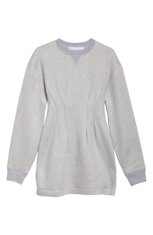 Shop Jw Anderson Hourglass Long Sleeve Brushed Blend Dress In Light Grey