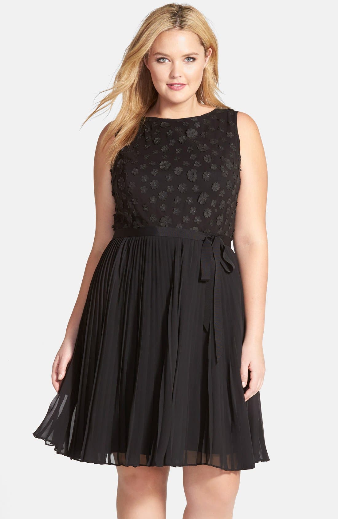 Adrianna Papell Appliqué Fit & Flare Cocktail Dress (Plus Size) Nordstrom