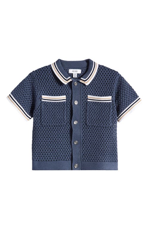 Reiss Kids' Coulson Jr. Short Sleeve Polo Sweater Airforce Blue at Nordstrom, Y