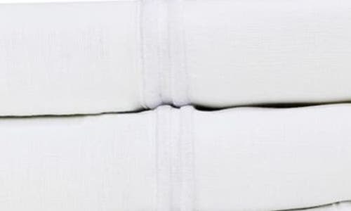 Shop Melange Home White Queen Linen 2 Stripe Embroidered Sheet 4-piece Set In White/white