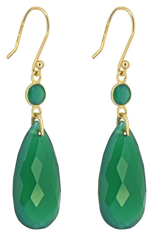 Ys Gems Green Onyx Drop Earrings In Green