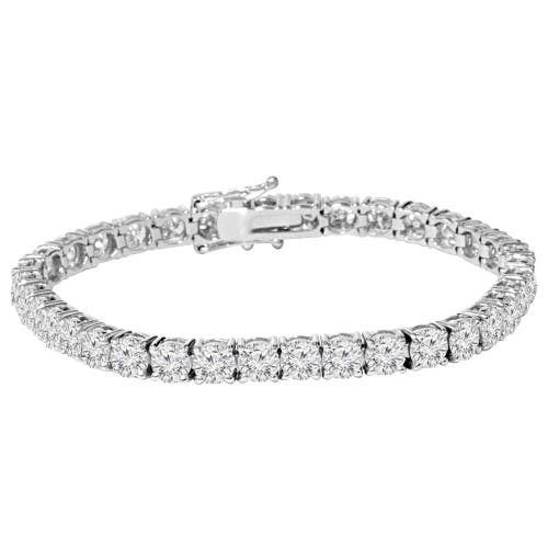 Shop Bliss Diamond 9 Ct Round Lab-grown Diamond Tennis Bracelet 14k White Gold 7"