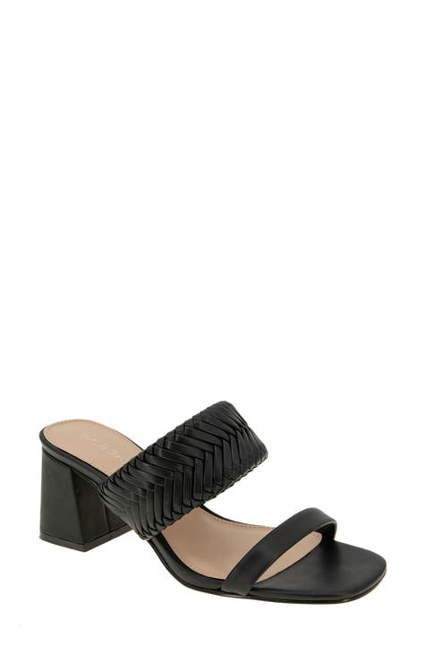 BCBGirls Caden Denim Bow Strap Slide Sandals