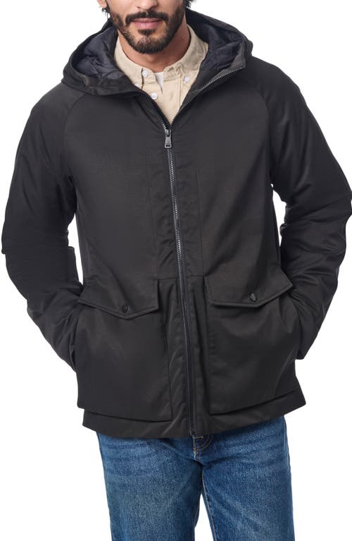 Shop Bernardo Let It Rain Insulated Hooded Jacket In Black