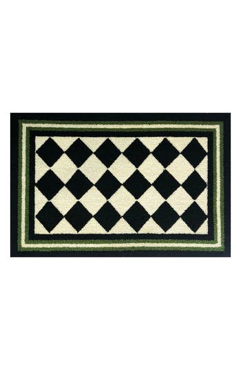 R16 Home Harlequin Checkered Doormat In Fern/white/black