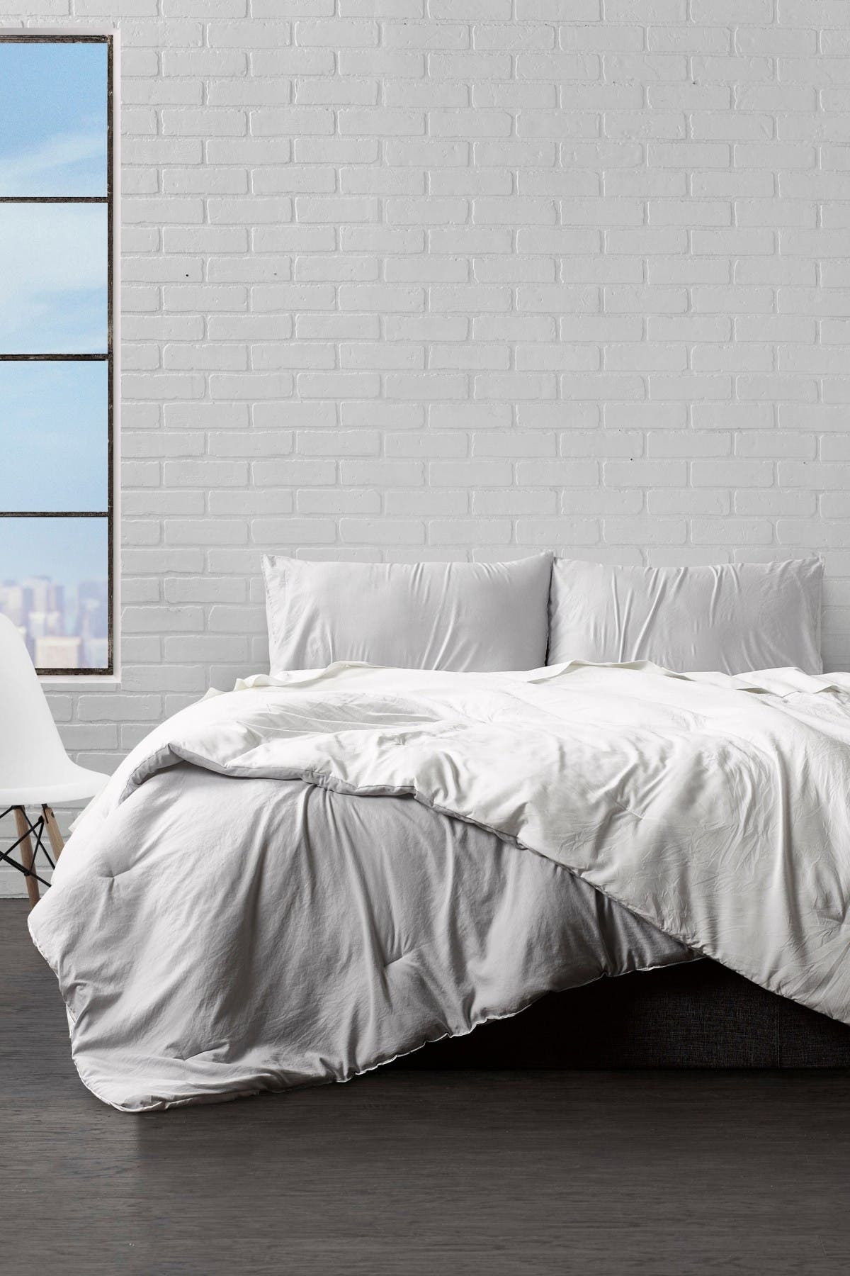 Ella Jayne White/platinum Reversible Brushed Microfiber Plush Downalt