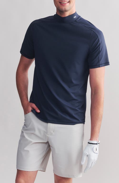 Shop Rhone Momentum Performance Short Sleeve Mock Neck Golf Top In True Navy