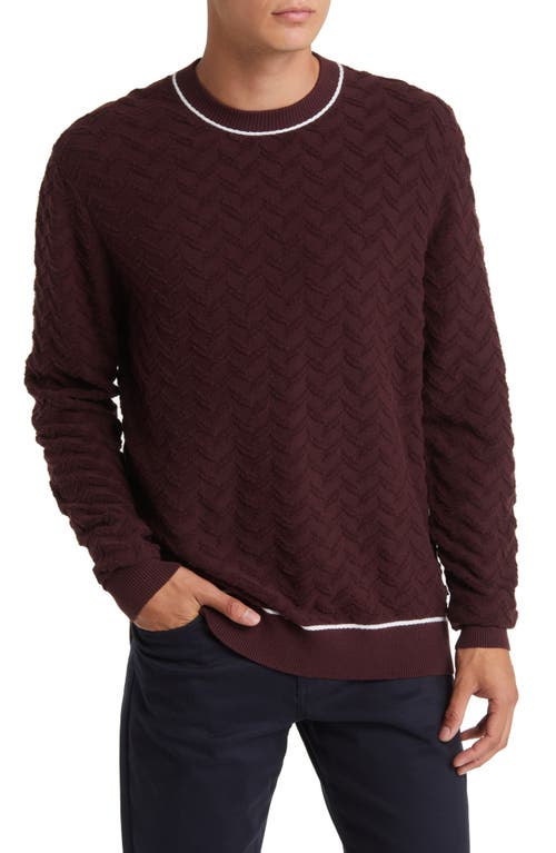 Ted Baker London Sepal Textured Crewneck Sweater in Deep Purple at Nordstrom, Size 6