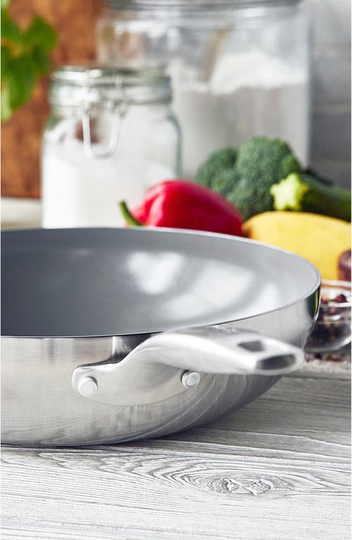 Greenpan Chatham Anodized Stainless Ceramic Nonstick Wok In Stainless Steel
