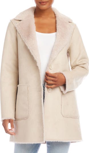 Faux fur lined coat 2024 sale