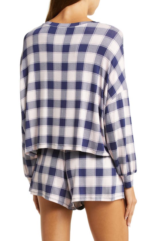Honeydew Intimates All American Long Sleeve Shortie Pajamas In Twilight Check