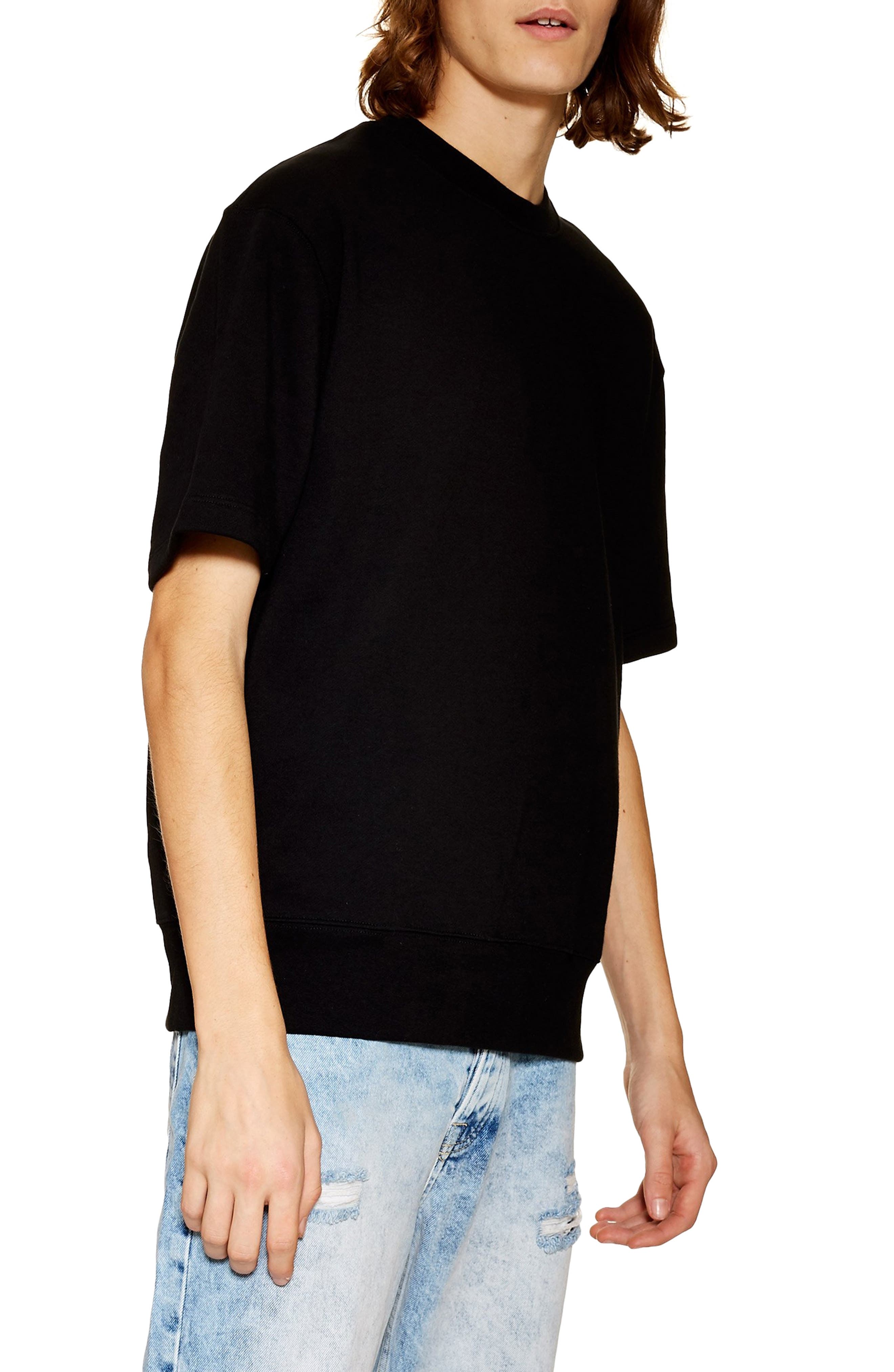 short sleeve crew neck sweatshirt