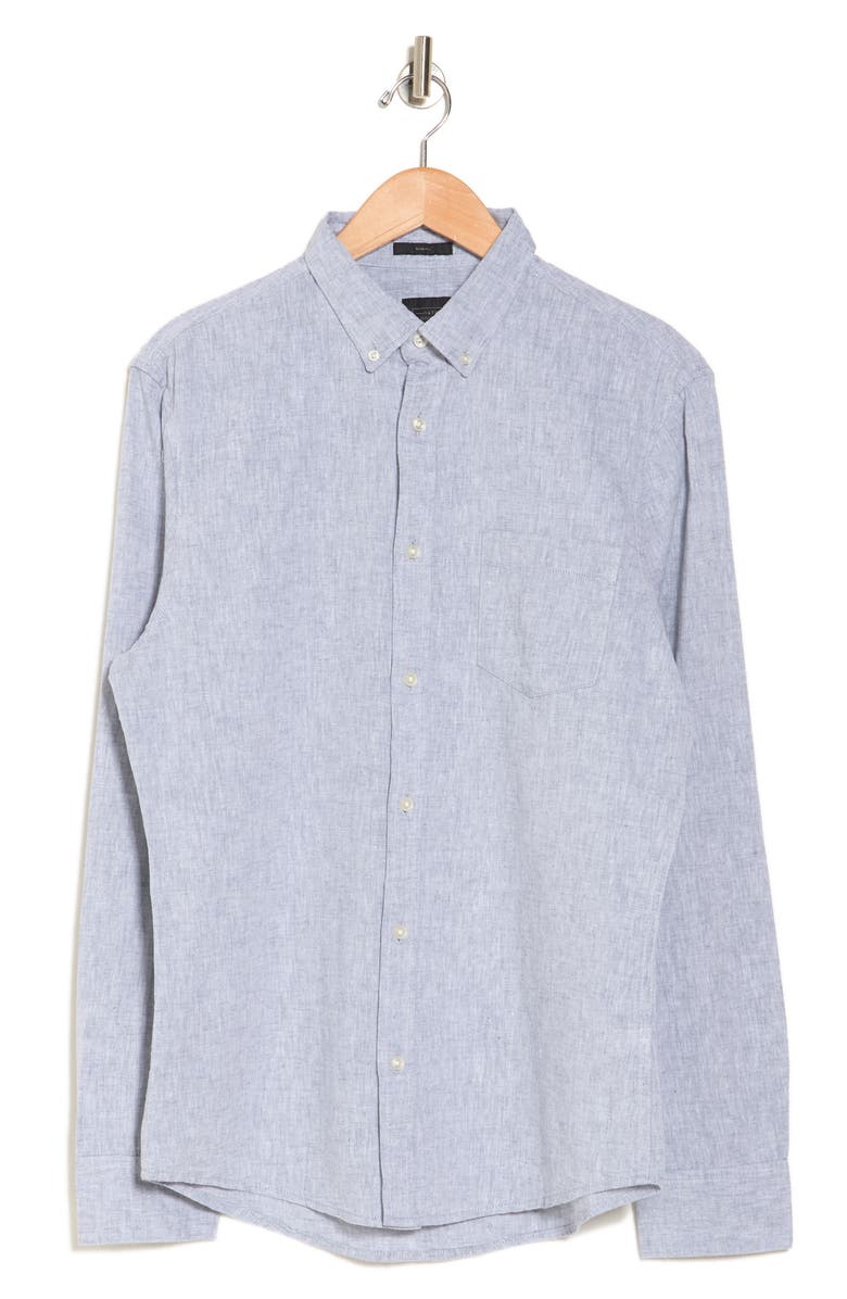 14th & Union Long Sleeve Slim Fit Linen Cotton Shirt | Nordstromrack