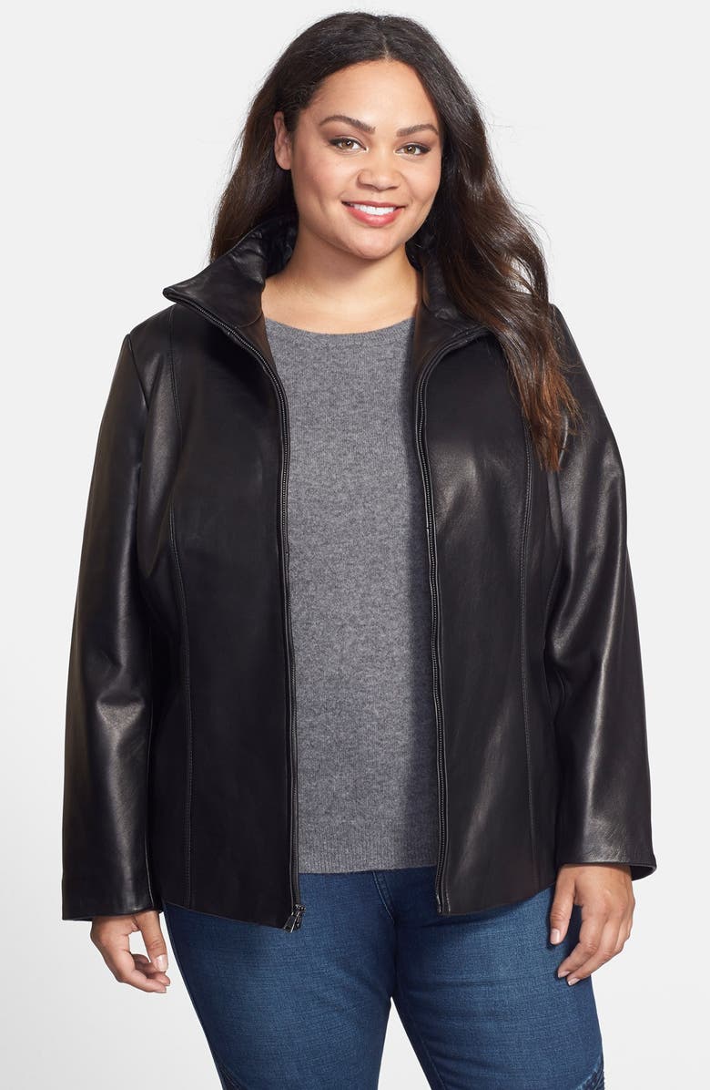 Gallery Leather Scuba Jacket (Plus Size) | Nordstrom