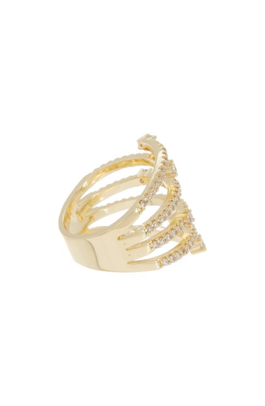 Shop Nordstrom Rack Pavé Cubic Zirconia Multiband Ring In Clear- Gold