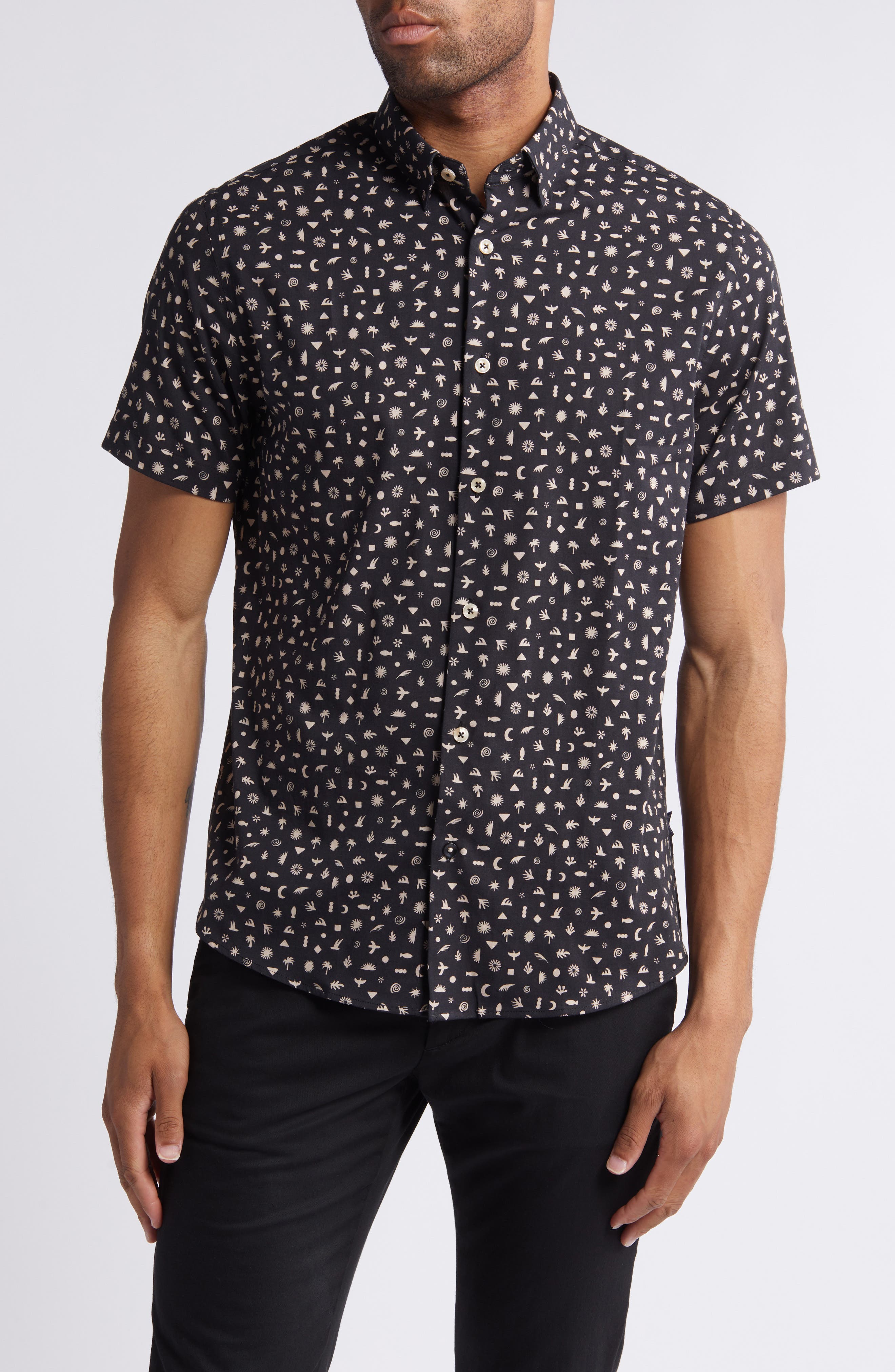 black button up shirt in store
