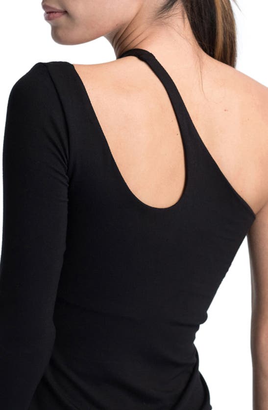 Marcella Cutout One-shoulder Top In Black